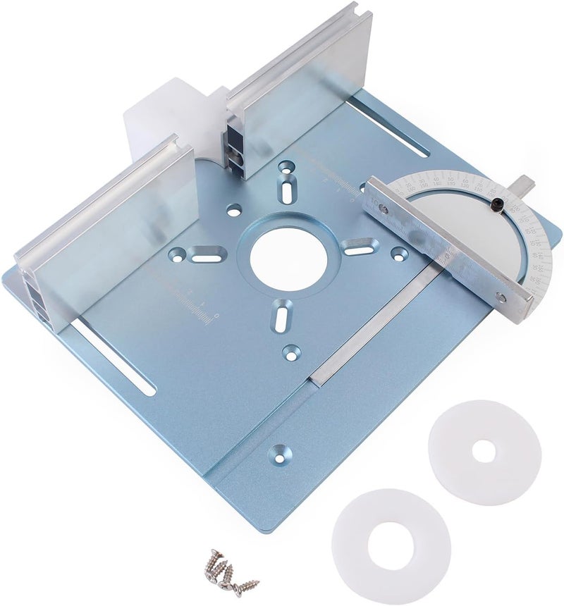JCFANTS Store Aluminum Router Insert Plate with Pre-Drilled Holes for Trimming Machine, Router Base Plate Woodworking Router Flip Plate - Image 1